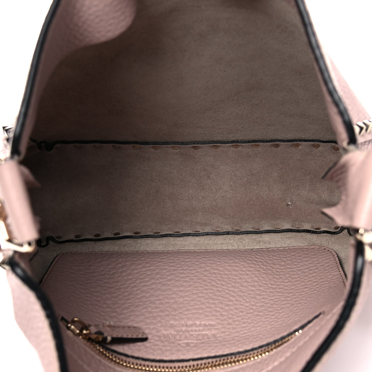 Pebbled Calfskin Small Rockstud Flip-Lock Messenger Bag Poudre