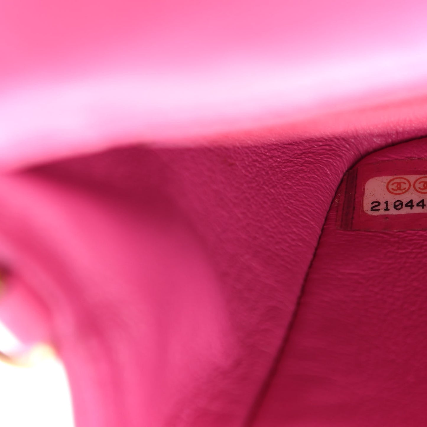 Lambskin Chevron Quilted Mini Rectangular Flap Dark Pink