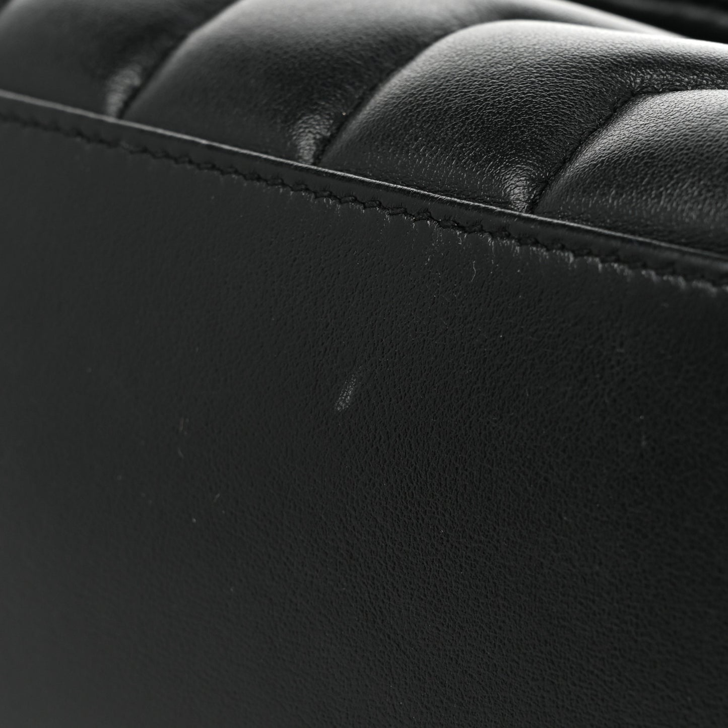 Calfskin Y Quilted Monogram Small Loulou Chain Satchel Black
