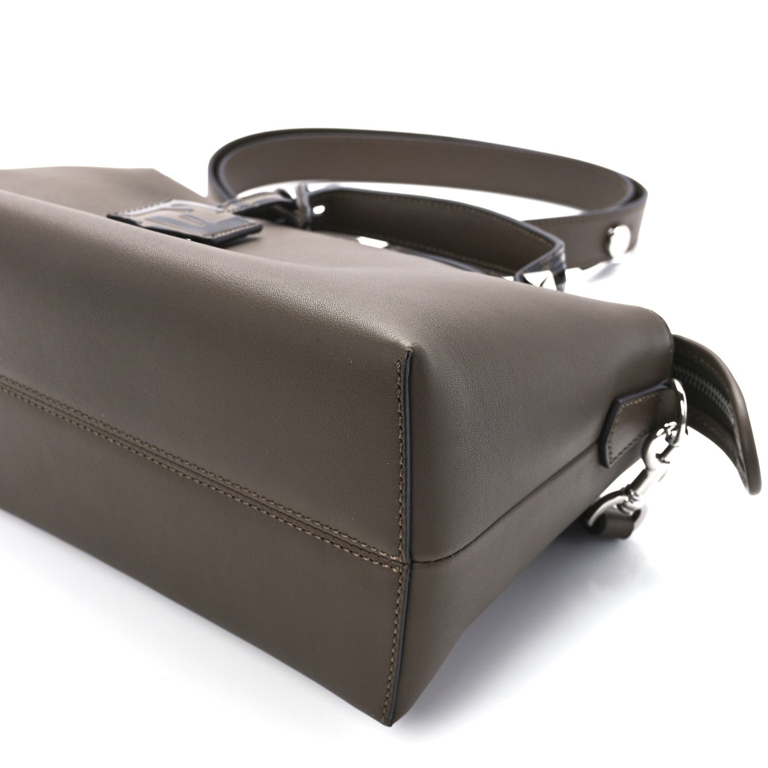 Fendi Vitello Dolce Bi-Color FF 1974 Embossed Medium By The Way Boston Bag Maya Black 10 of 10