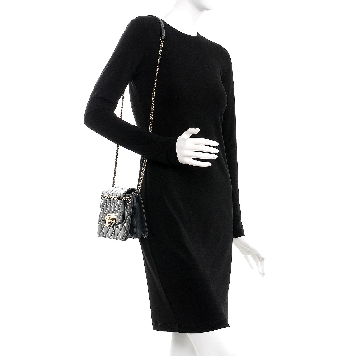 Chanel Patent Quilted Golden Class Accordion Flap Charcoal Grey 2 of 13