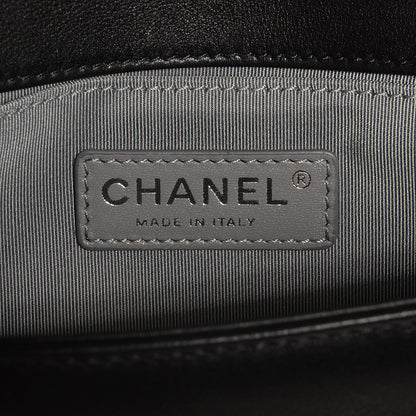 Chanel Calfskin Chevron Quilted Small Boy Flap Black 7 of 10