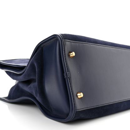 Marc Jacobs Suede Madison Tote Weekender Bag Midnight Blue 9 of 10