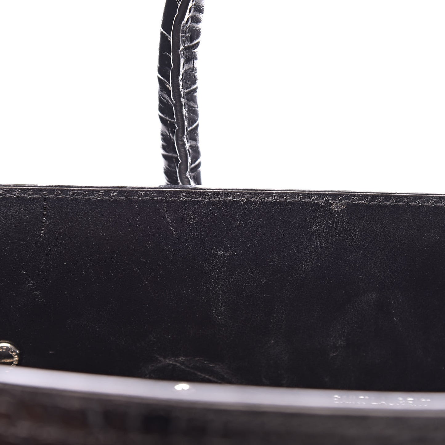 Calfskin Crocodile Embossed Small Sac de Jour Black