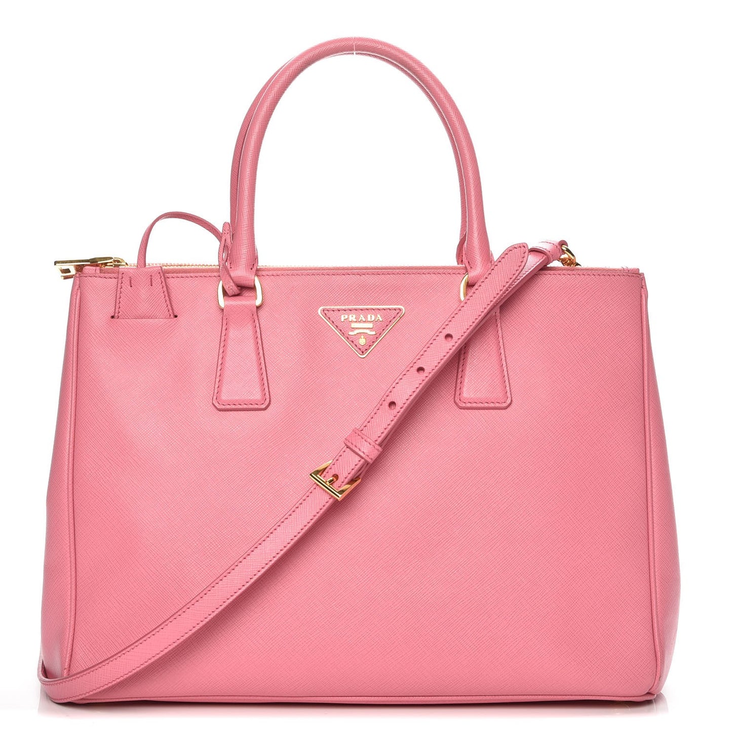 Saffiano Medium Galleria Double Zip Tote Geranio