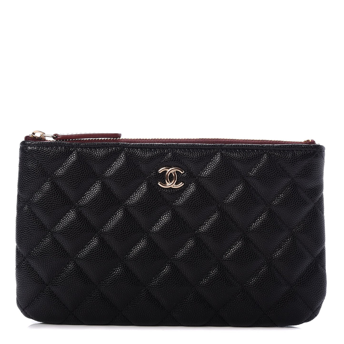 Caviar Quilted Cosmetic Case Black