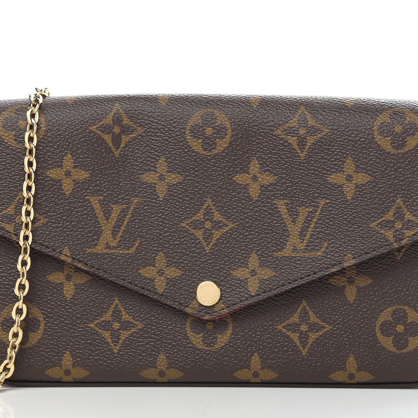 Monogram Pochette Felicie Chain Wallet Fuchsia