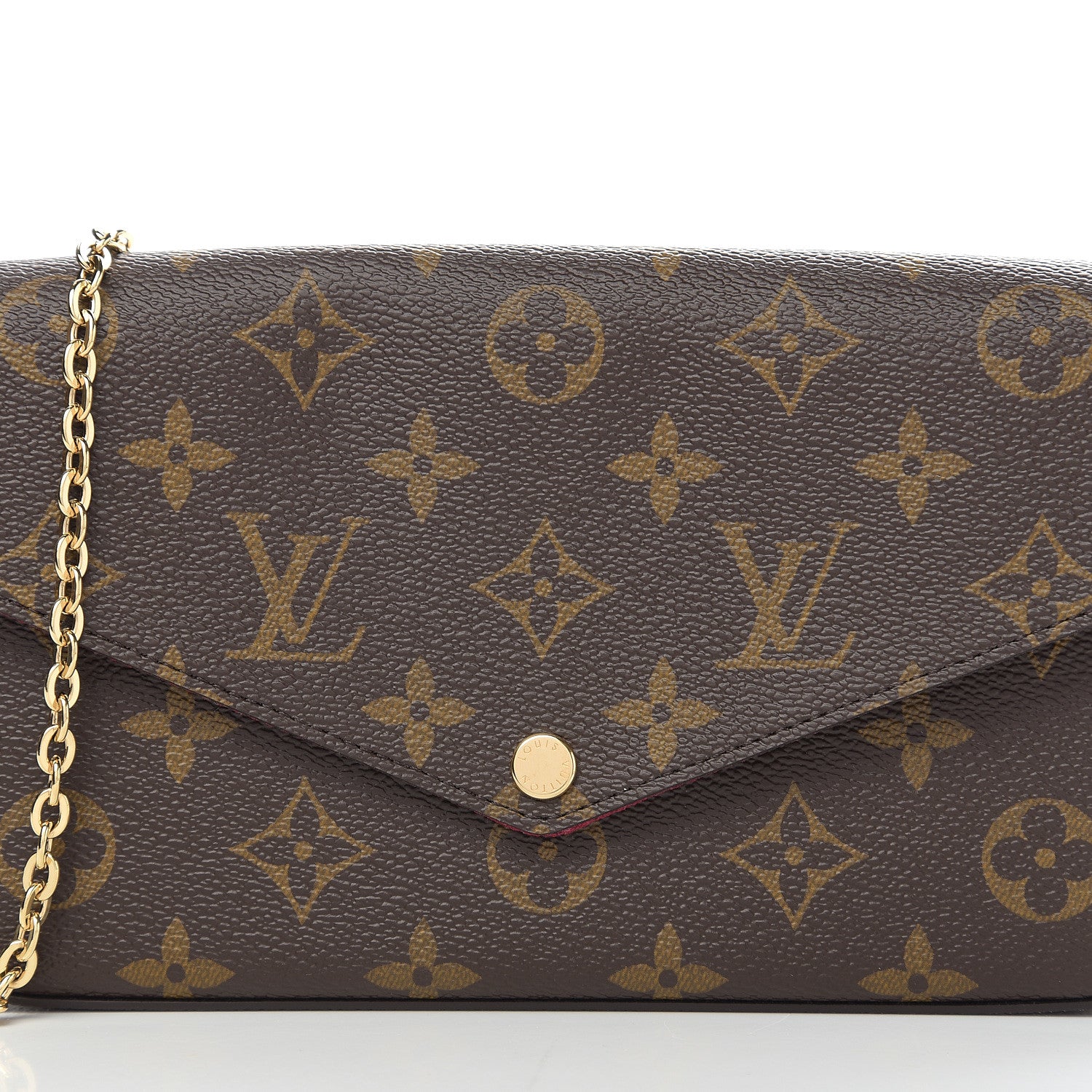 Louis Vuitton Monogram Pochette Felicie Chain Wallet Fuchsia 7 of 9