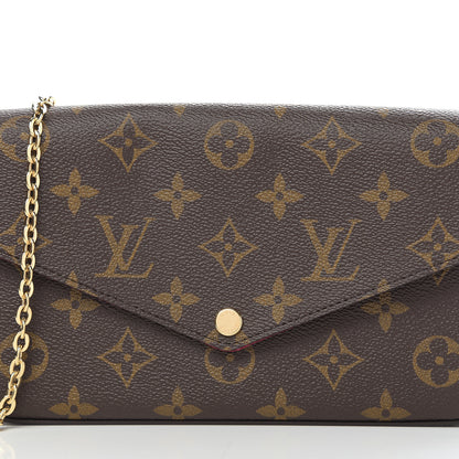 Louis Vuitton Monogram Pochette Felicie Chain Wallet Fuchsia 7 of 9