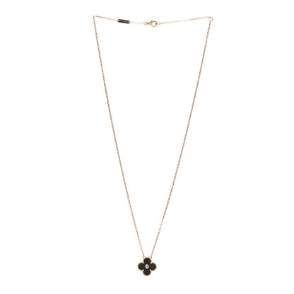 Van Cleef & Arpels 18K Rose Gold Diamond Grey Mother of Pearl Vintage Alhambra Pendant Necklace 3 of 8