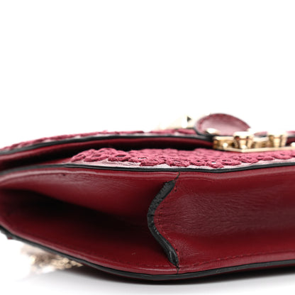 Valentino Garavani Vitello Embellished Small Glam Lock Rockstud Flap Dark Red 11 of 12