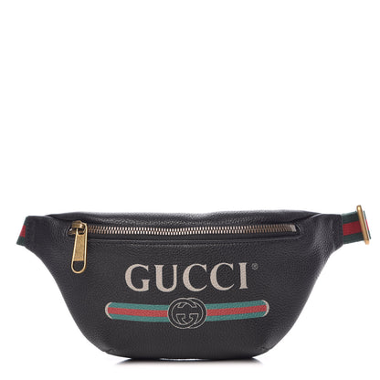 Gucci Grained Calfskin Small Logo Belt Bag Black 1 of 8
