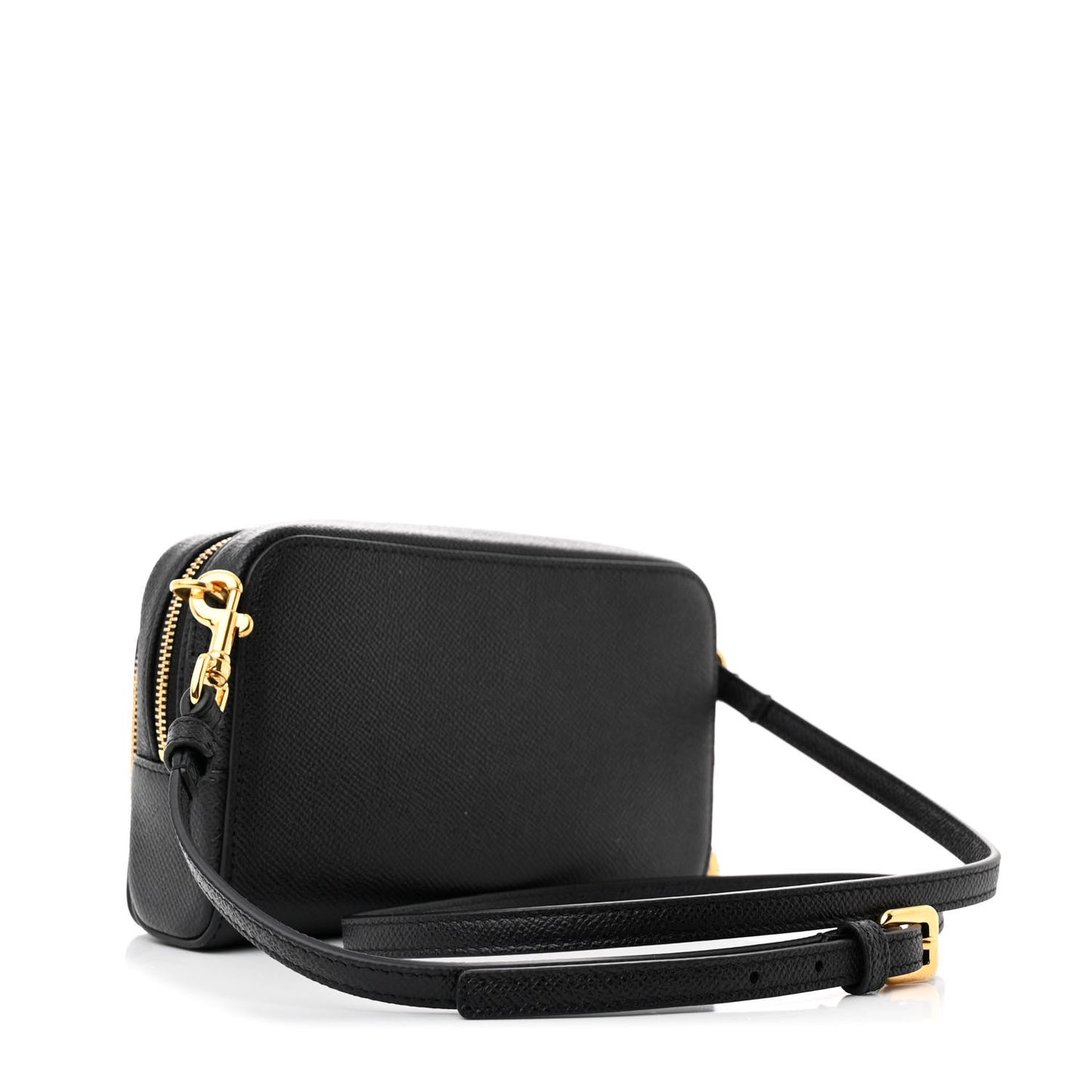 Grained Calfskin Caro Double Pouch Black