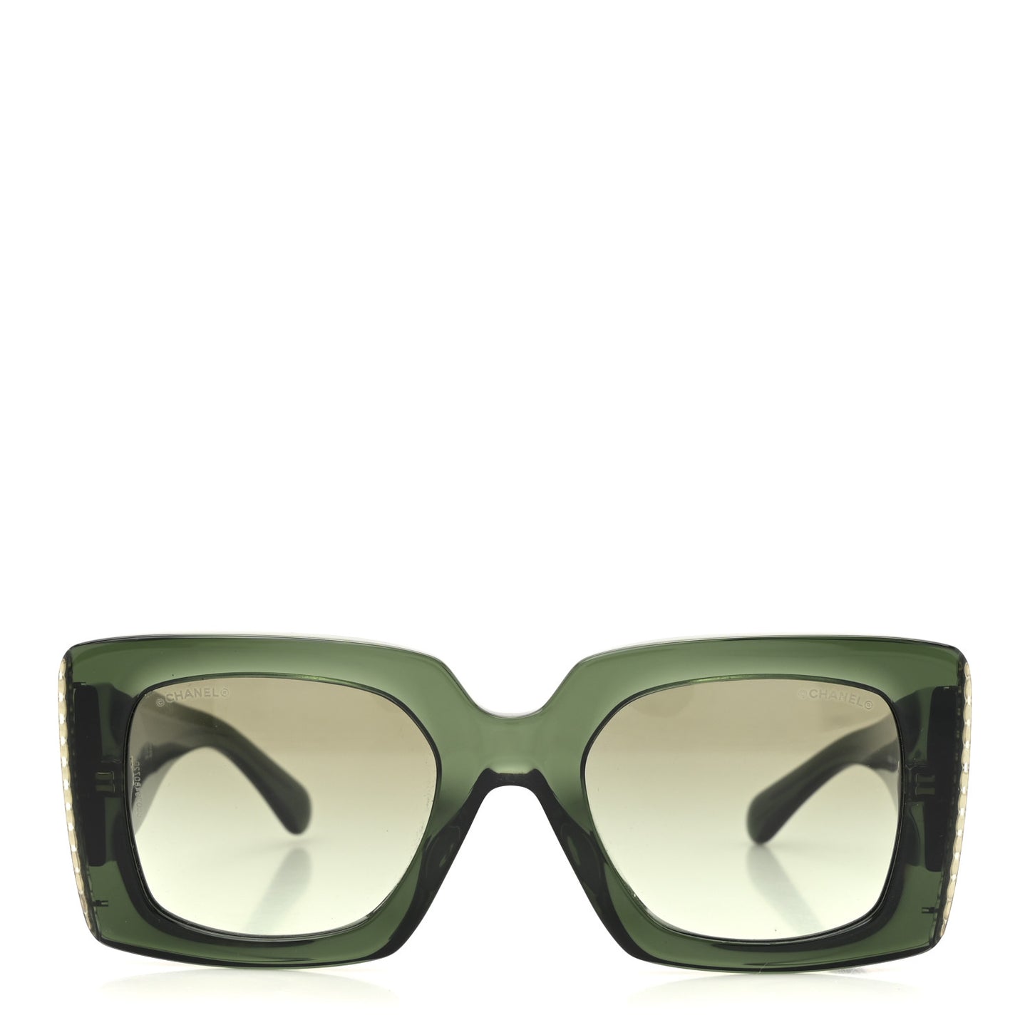 Acetate Pearl Rectangle Sunglasses 5480-H-A Dark Green