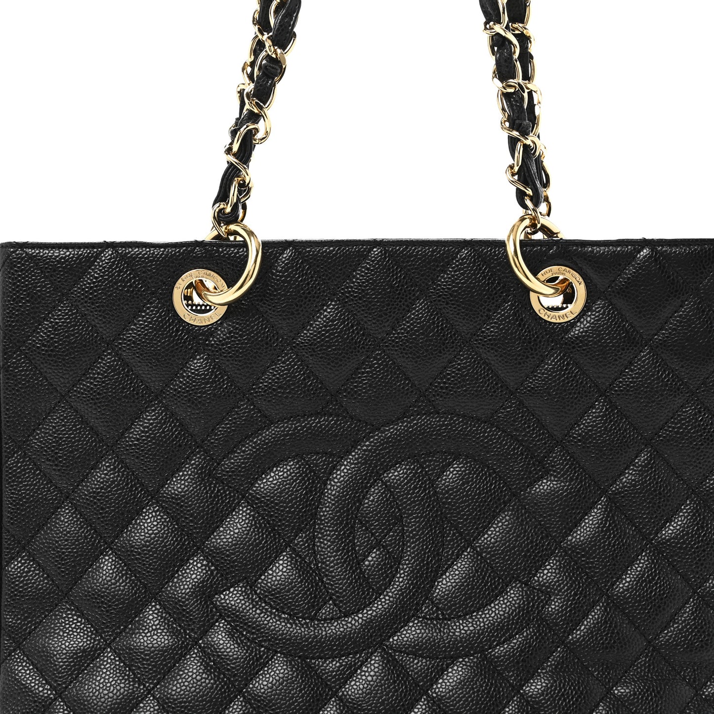 Caviar Quilted Grand Shopping Tote GST Black