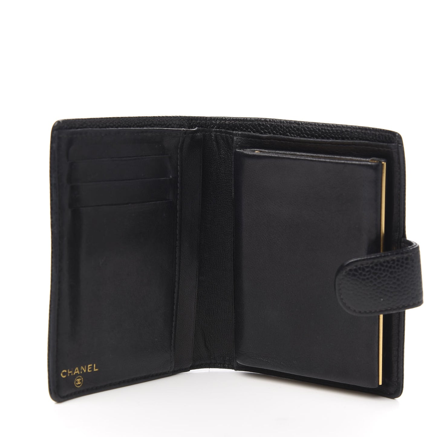 Caviar Timeless CC Compact French Wallet Black