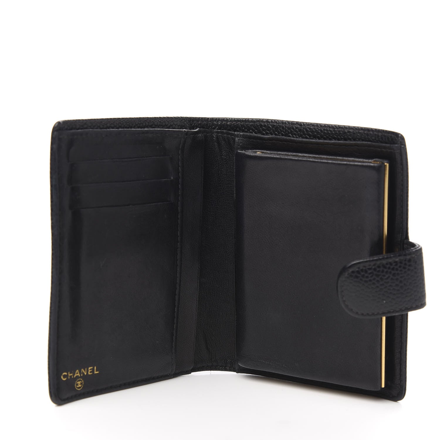 Chanel Caviar Timeless CC Compact French Wallet Black 5 of 9