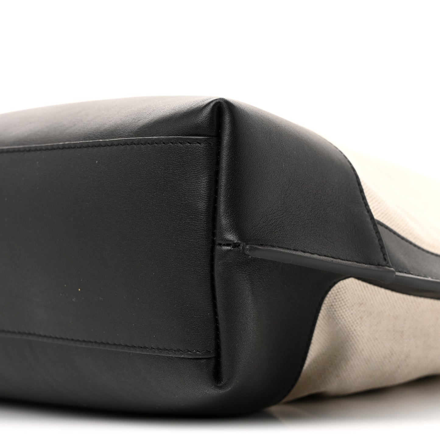 Canvas Calfskin Tag Hobo White Black