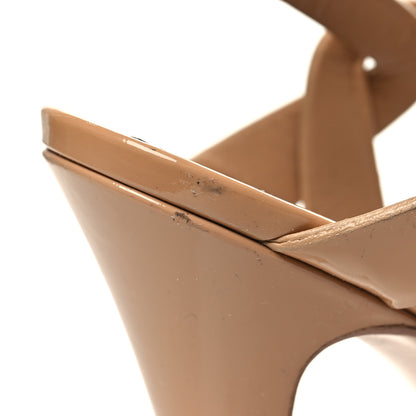 Saint Laurent Patent Tribute 105 Platform Sandals 41 Nude Powder 9 of 10