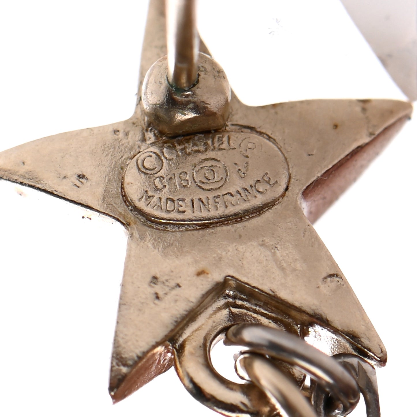 Crystal CC Star Moon Dangle Earrings Silver Gold