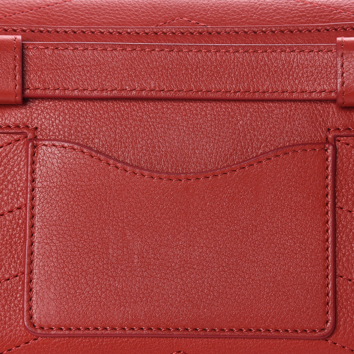 Calfskin Chevron Stitched Coco Waist Bag Red