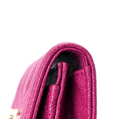 Chanel Caviar Quilted Boy Flap Card Holder Fuchsia 9 of 11