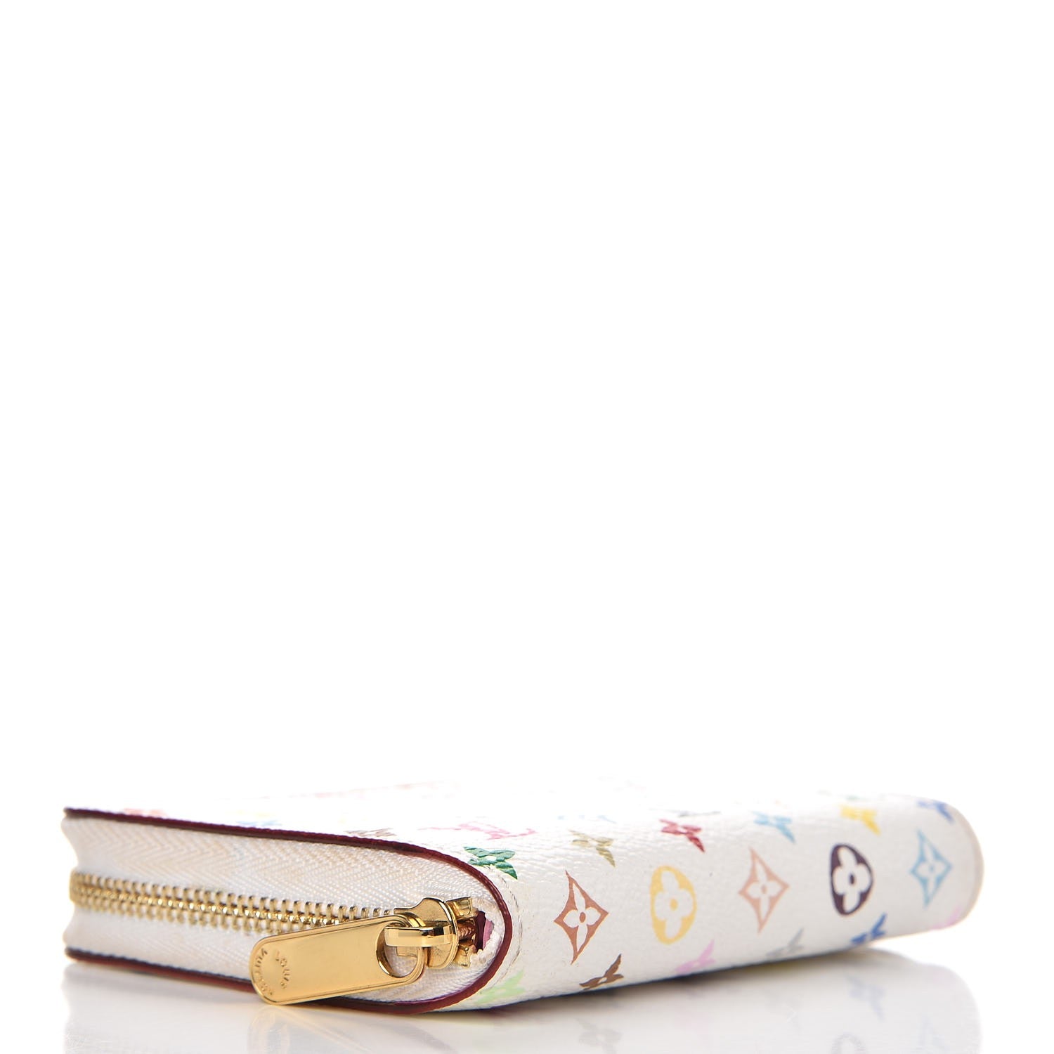 Louis Vuitton Monogram Multicolor Zippy Coin Purse Wallet White Litchi 4 of 7