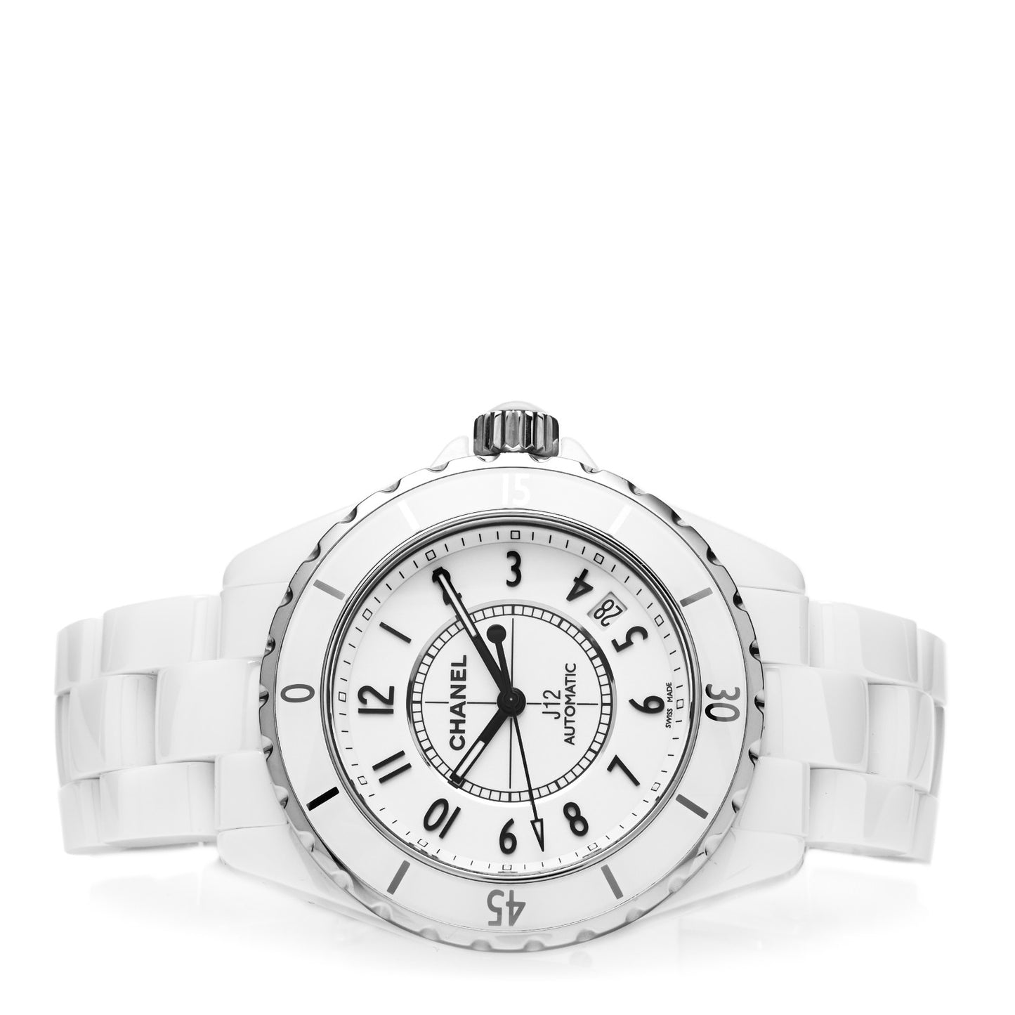 Stainless Steel Ceramic 38mm J12 Automatic Watch White