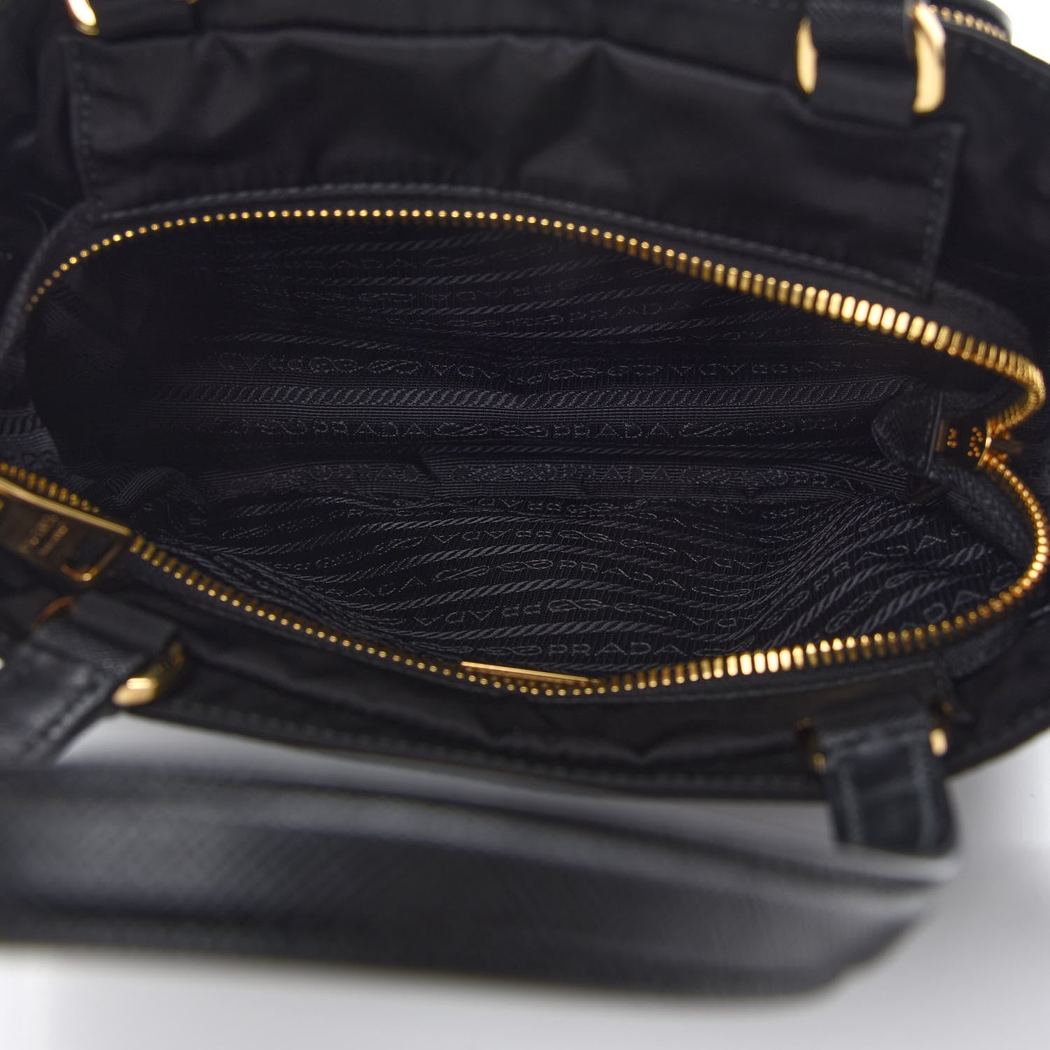 Prada Saffiano Tessuto Nylon Tote Bag Black 5 of 8