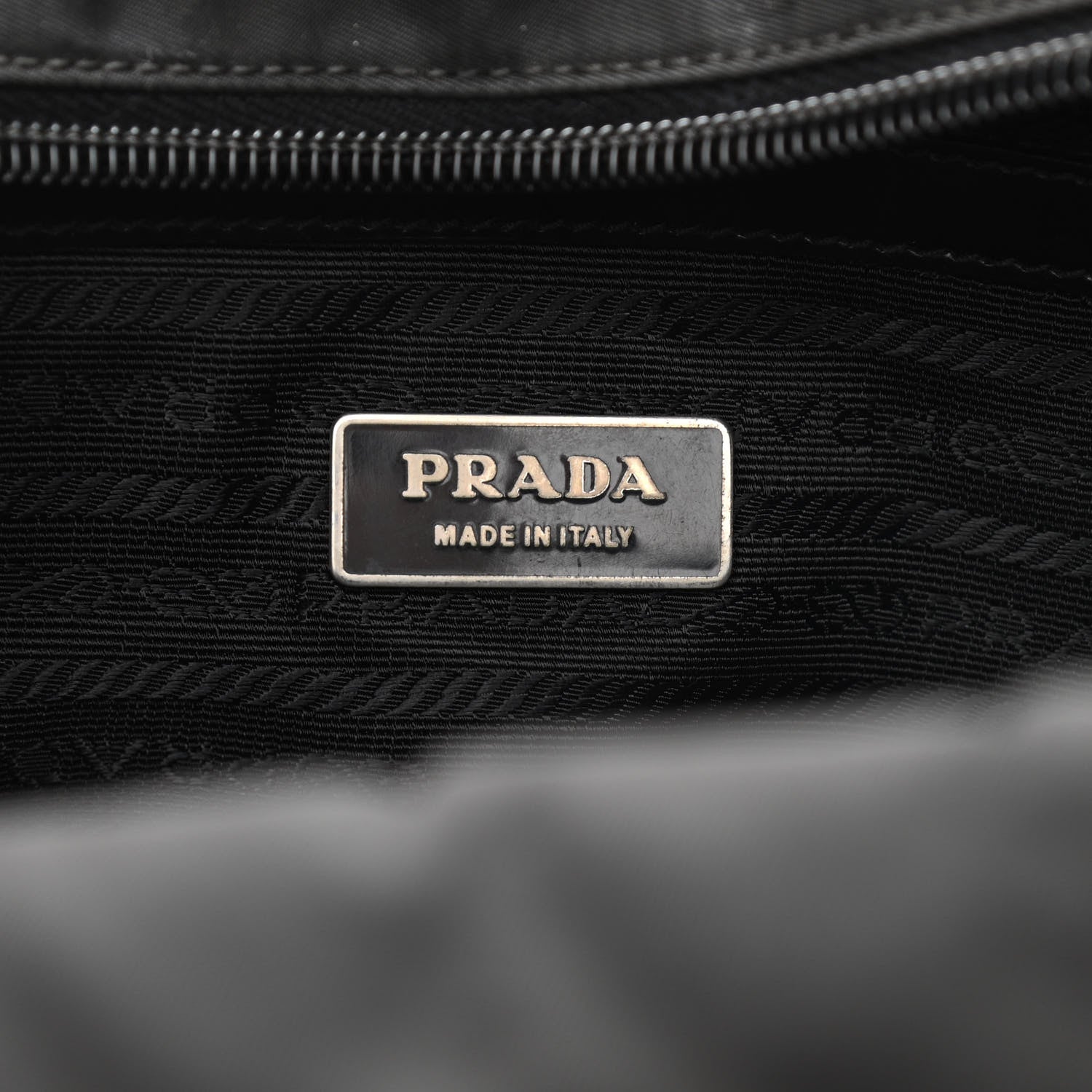 Prada Tessuto Nylon Spazzolato Logo Tote Black 9 of 10