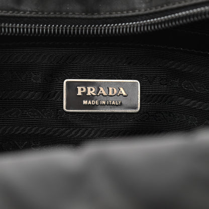 Prada Tessuto Nylon Spazzolato Logo Tote Black 9 of 10
