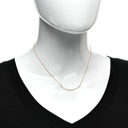 Tiffany 18K Yellow Gold Small T Smile Pendant Necklace 2 of 5