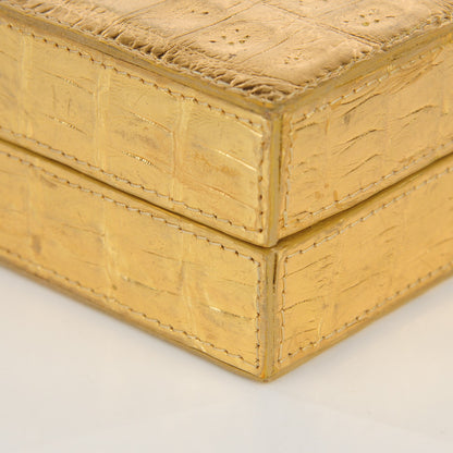 Nancy Gonzalez Crocodile Box Clutch Gold 8 of 10