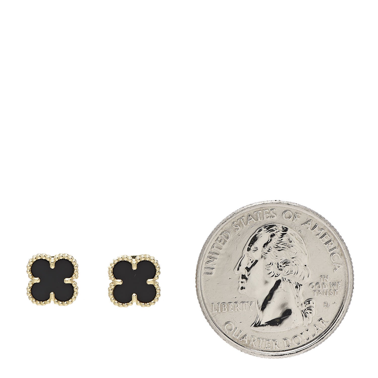 Van Cleef & Arpels 18K Yellow Gold Black Onyx Sweet Alhambra Earrings 2 of 6