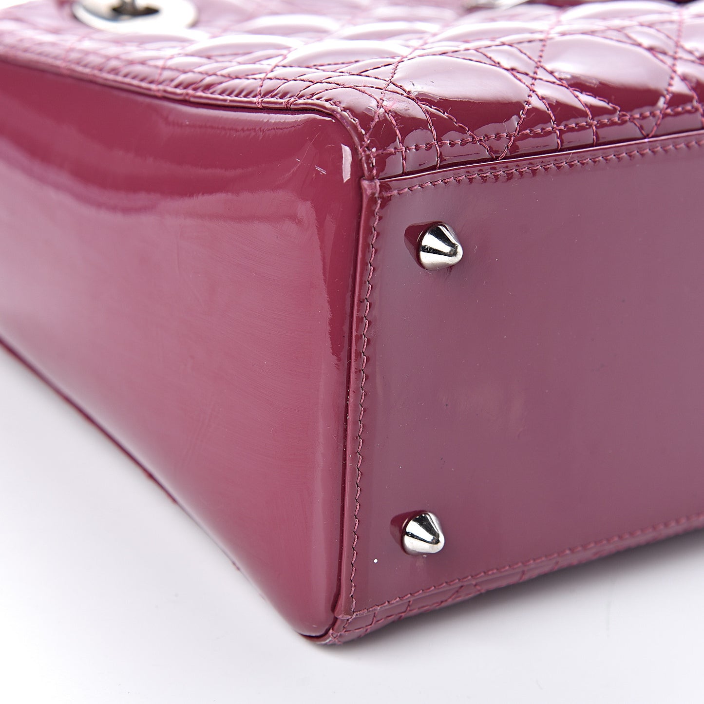 Patent Cannage Medium Lady Dior Dark Pink