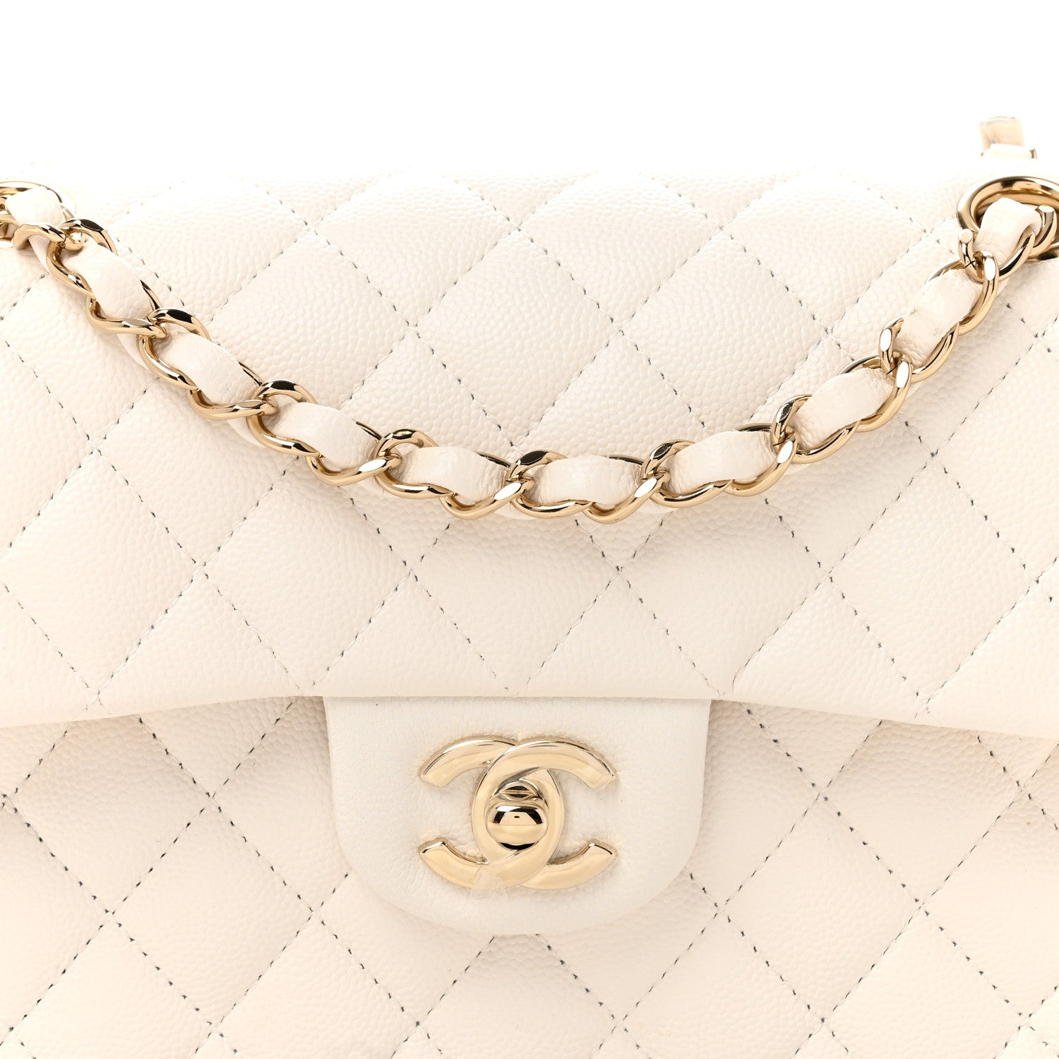 Chanel Caviar Quilted Small Double Flap White 8 of 10