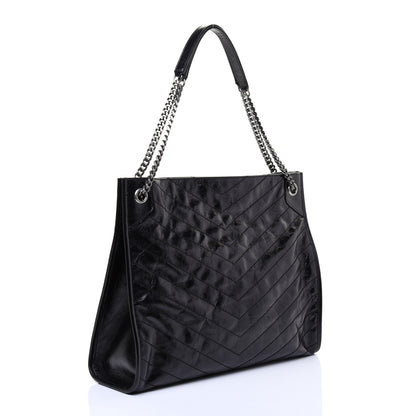 Saint Laurent Crinkled Calfskin Matelasse Monogram Niki Shoulder Bag Black 3 of 11