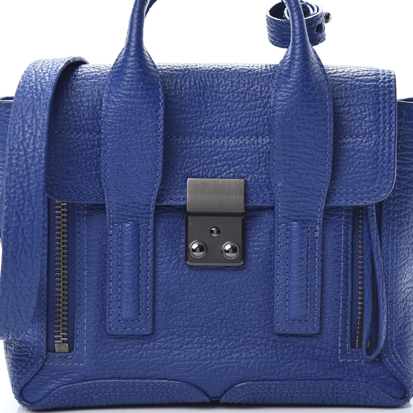 3.1 Textured Calfskin Mini Pashli Satchel Cobalt