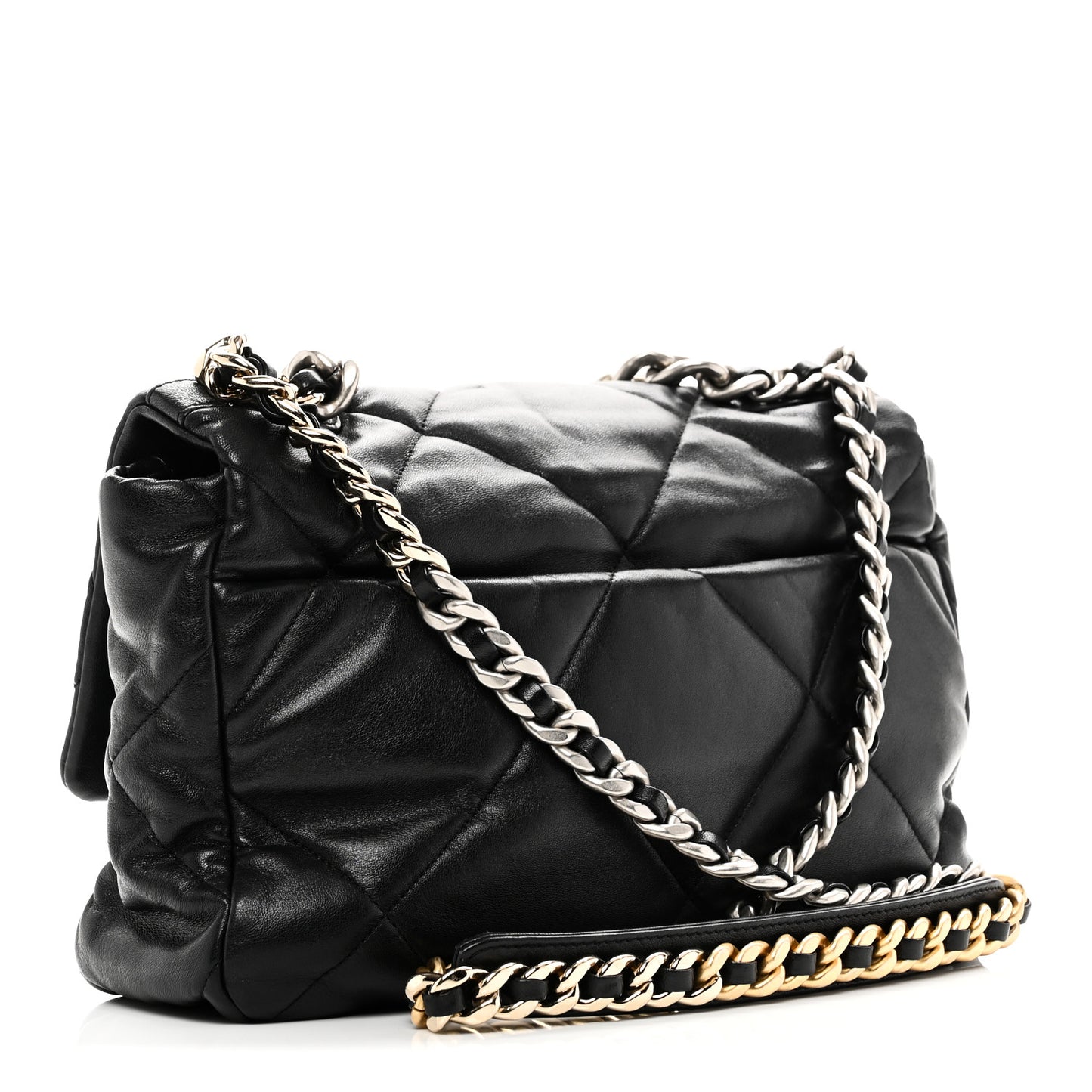 Lambskin Quilted Large Chanel 19 Flap Black
