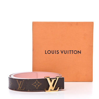 Louis Vuitton Calfskin Monogram 30mm LV Initiales Reversible Belt 90 36 Rose Ballerine 6 of 6