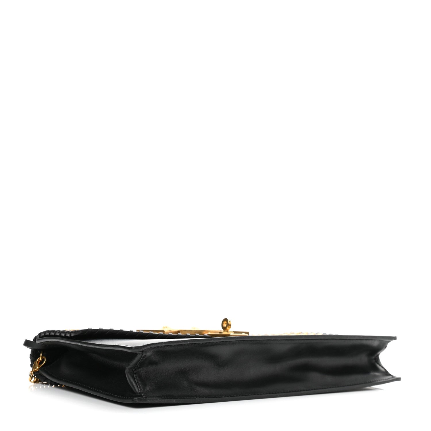 Versace Nappa Whipstitch Icon Western Chain Shoulder Bag Black 4 of 10