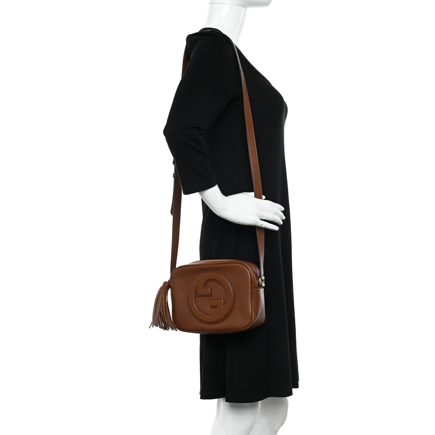 Sakai Be Green Calfskin Diagonal Stitched Small Blondie Shoulder Bag Cuir
