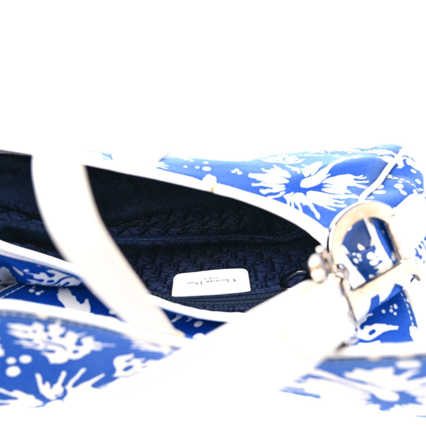Canvas Hibiscus Surf Chick Saddle Bag Blue White
