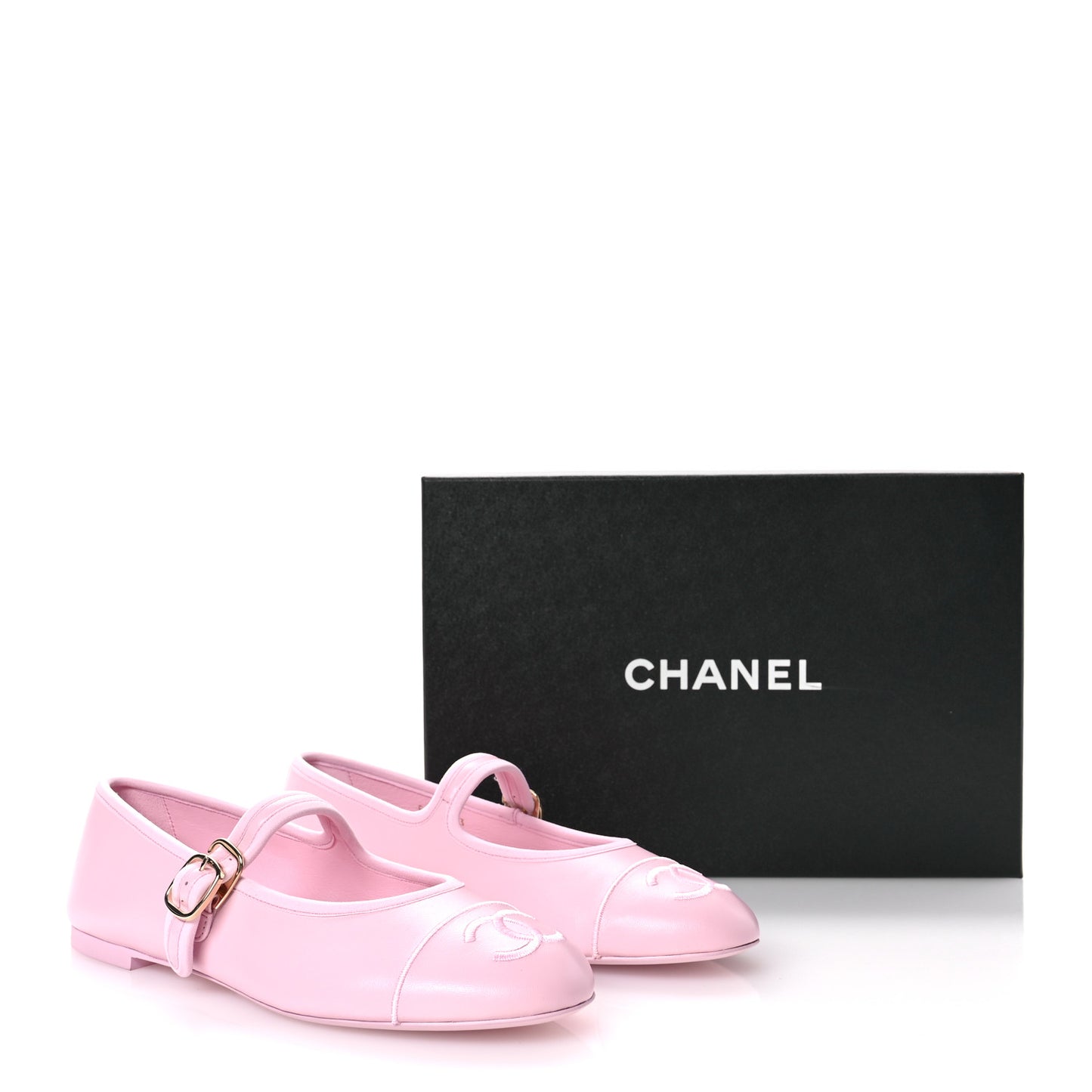 Lambskin Mary Jane Flats 40 Pink