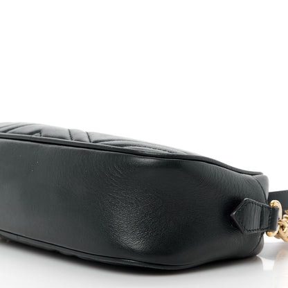 Gucci Calfskin Matelasse Small GG Marmont Chain Shoulder Bag Black 11 of 12