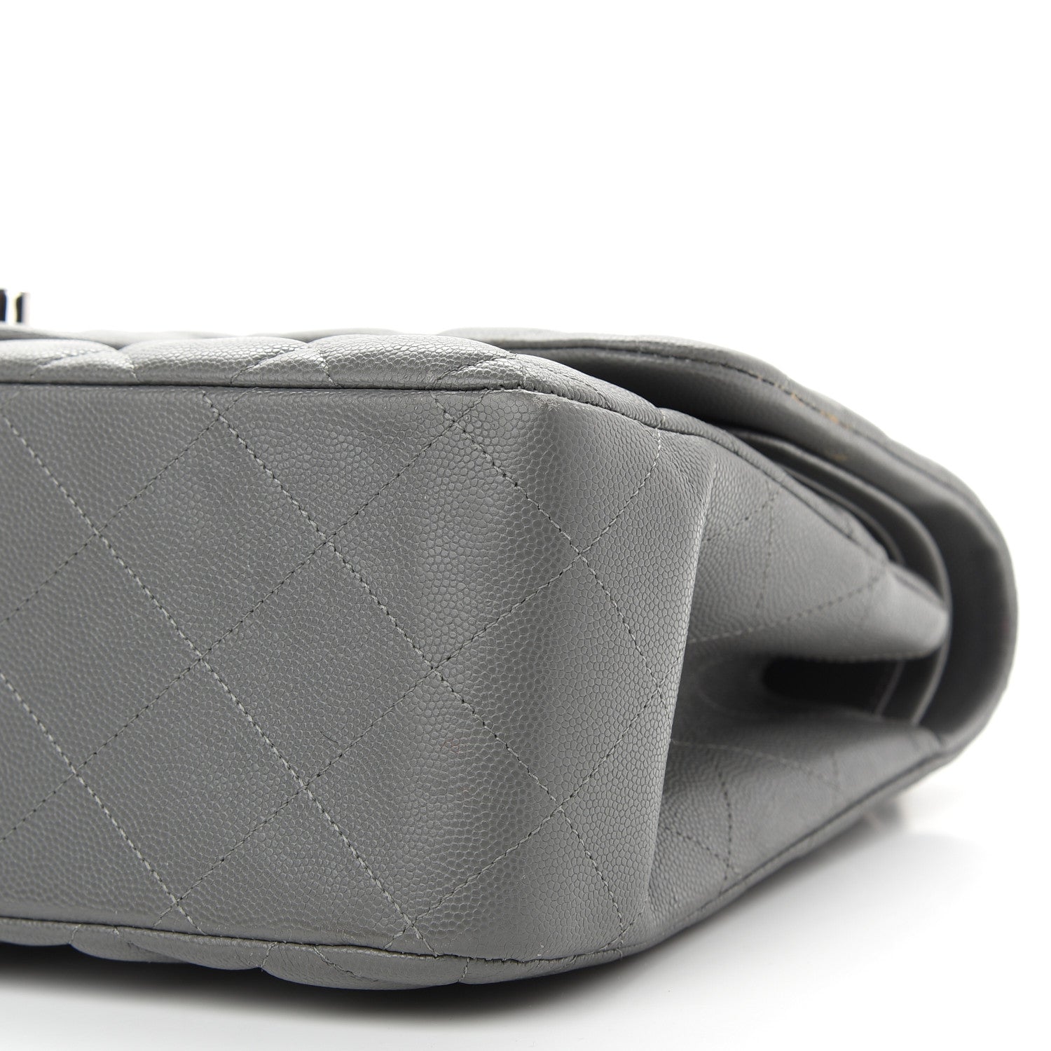 Chanel Caviar Quilted Jumbo Double Flap Grey 9 of 14