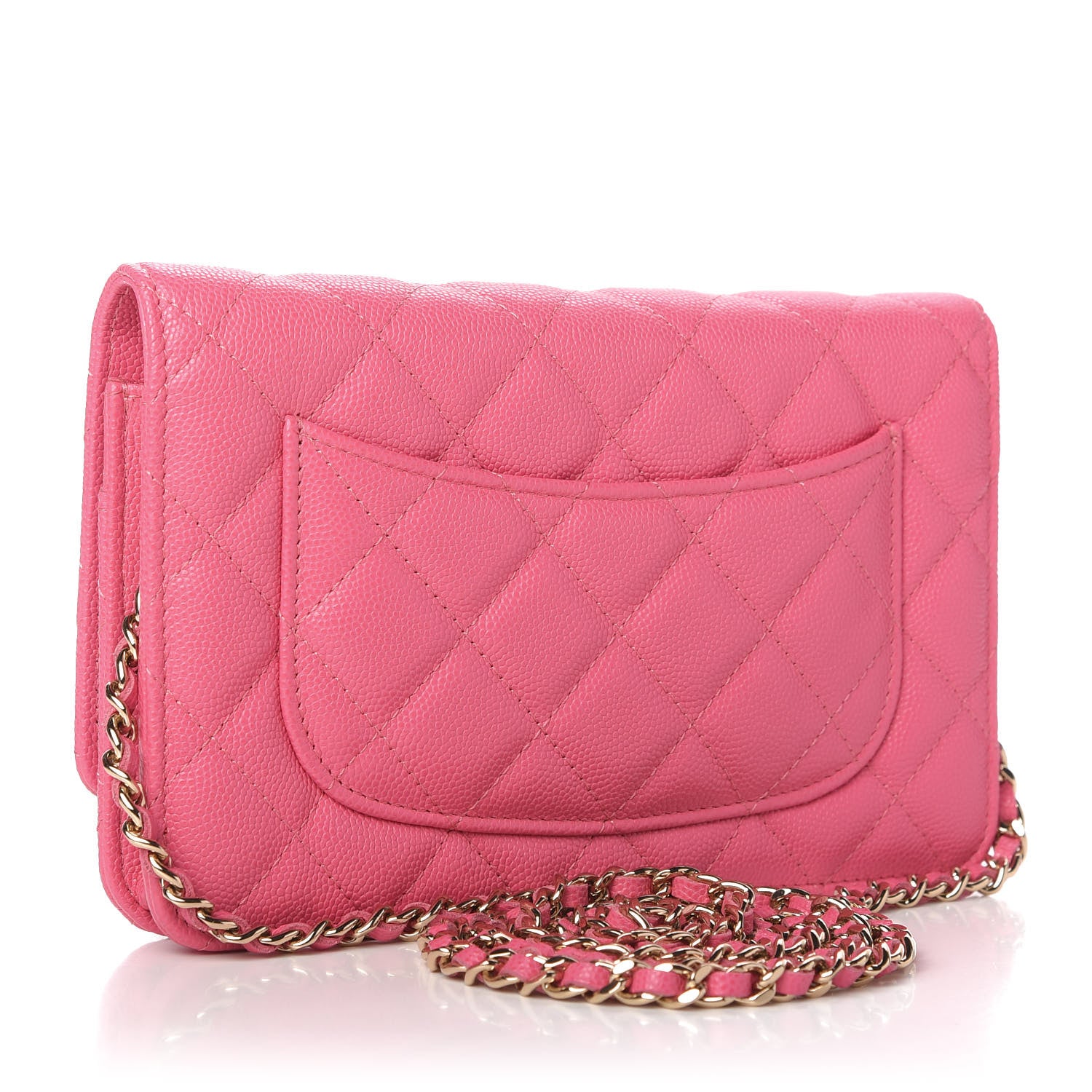 Chanel Caviar Quilted Wallet on Chain WOC Pink 3 of 12