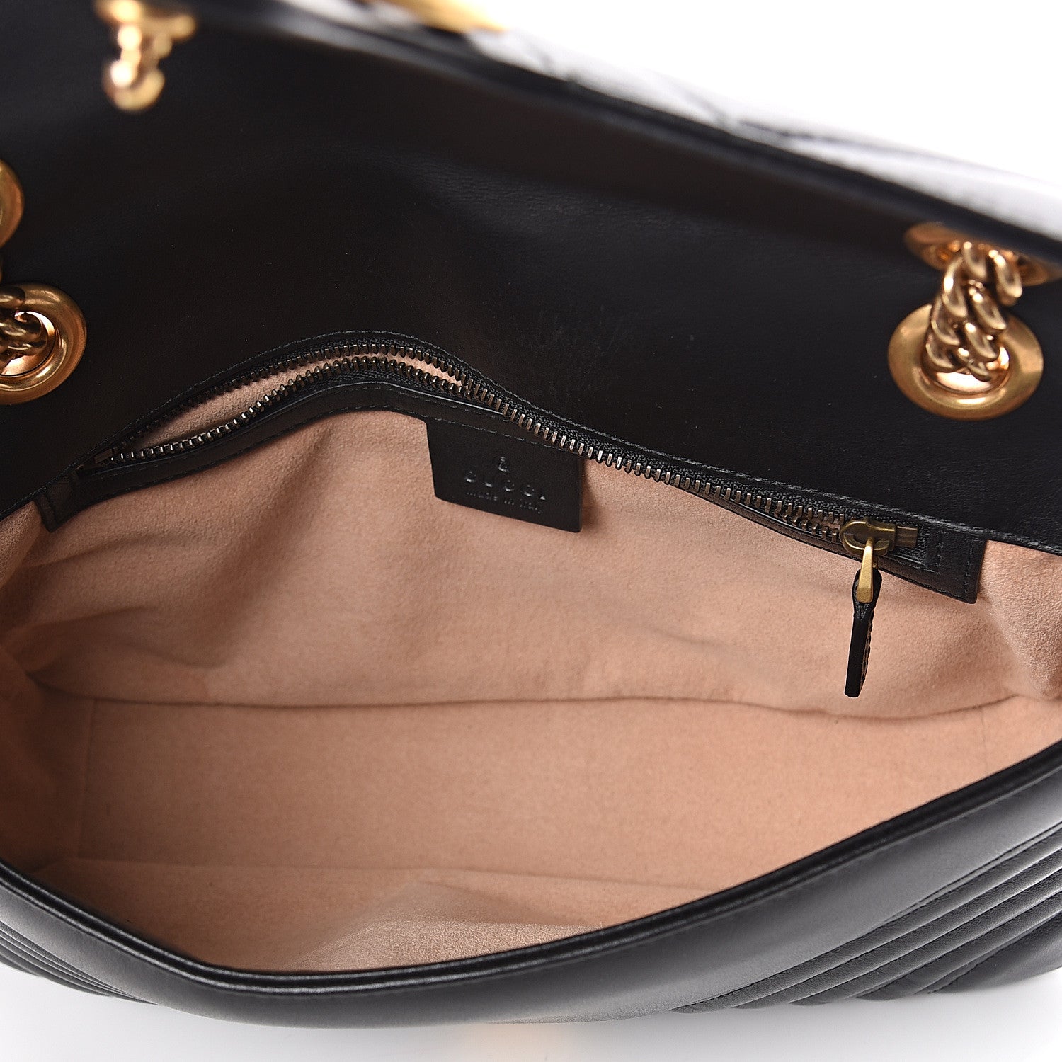 Gucci Calfskin Matelasse Small GG Marmont Shoulder Bag Black 4 of 8