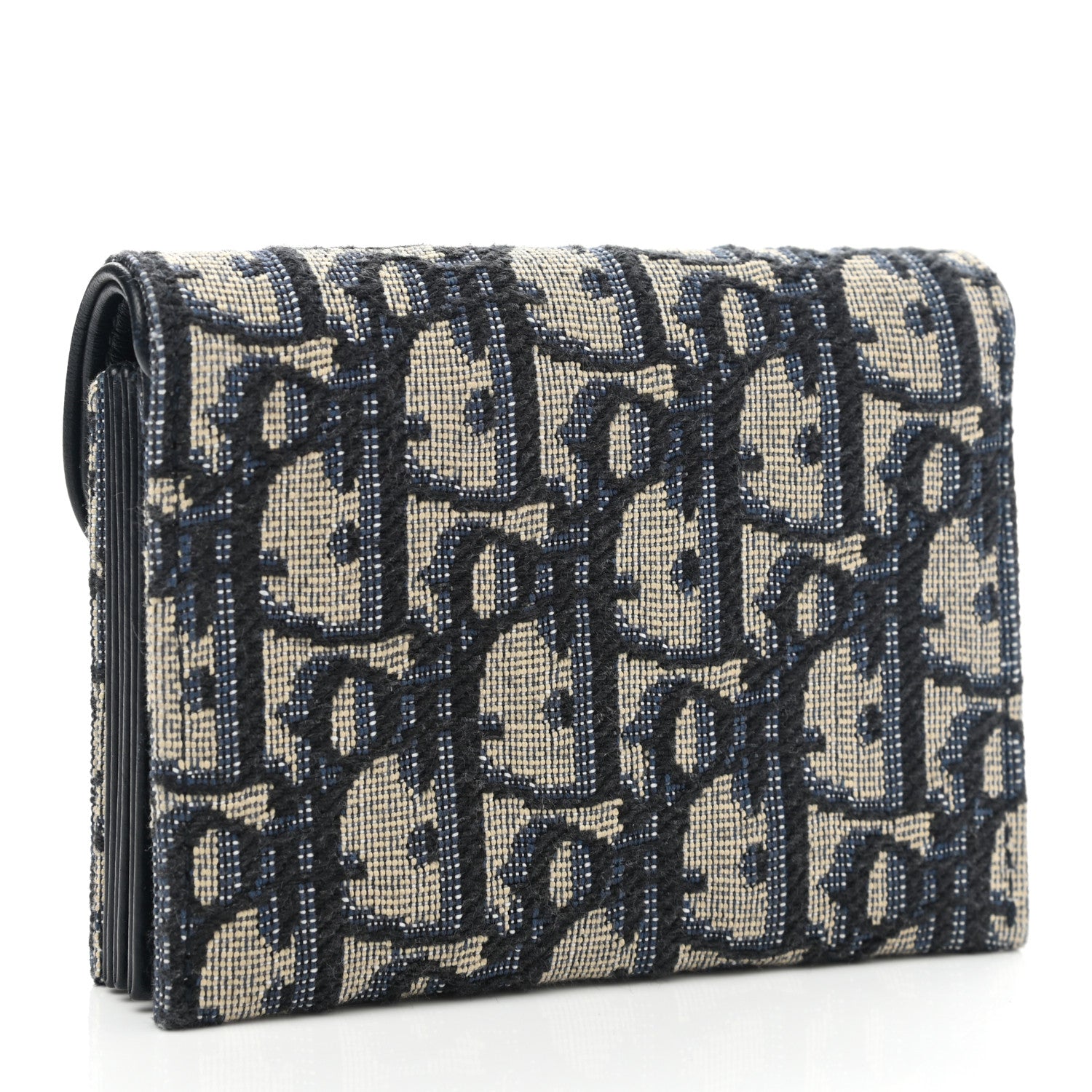Christian Dior Oblique Saddle Card Holder Blue 3 of 9