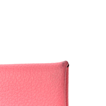 Hermes Evercolor Calvi Card Case Rose Azalee 14 of 14